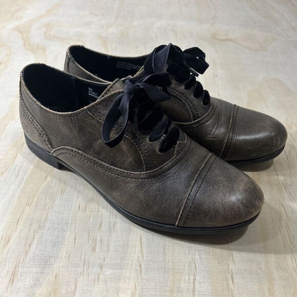 Born Shoes - Born Bronze Leather Cap Toe Oxford Lace Up Shoes Women’s 9M Comfort Romantic Edg